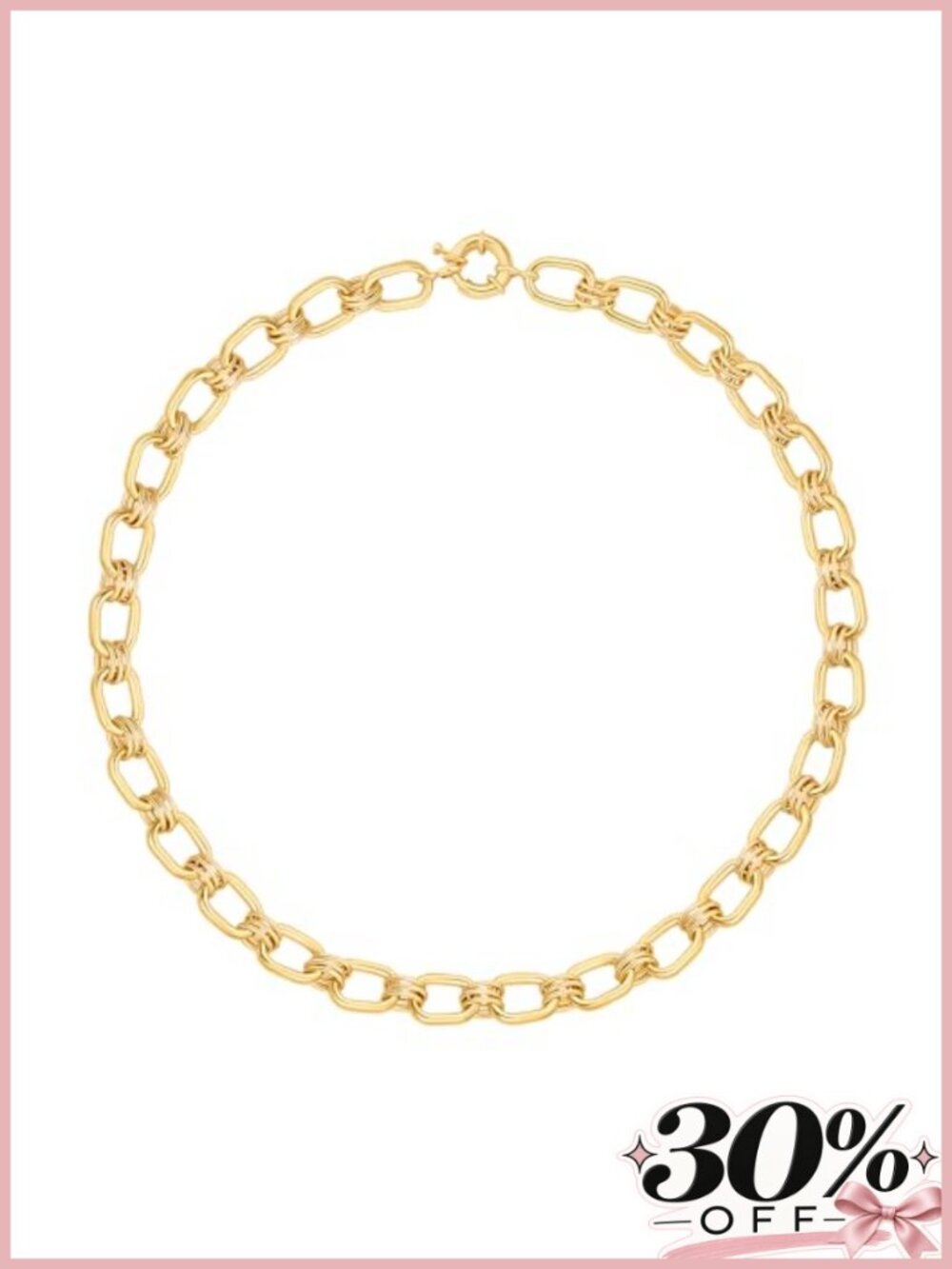 18K Gold Plated Paperclip Chain Choker Pearl Pendant Necklace